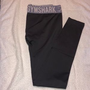 Purple banded gray leggings